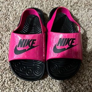Pink Nike sandals